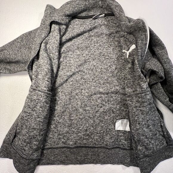 PUMA Collared Jacket Gray Youth 14-16 Long Sleeves Zipper Pockets - Picture 13 of 14